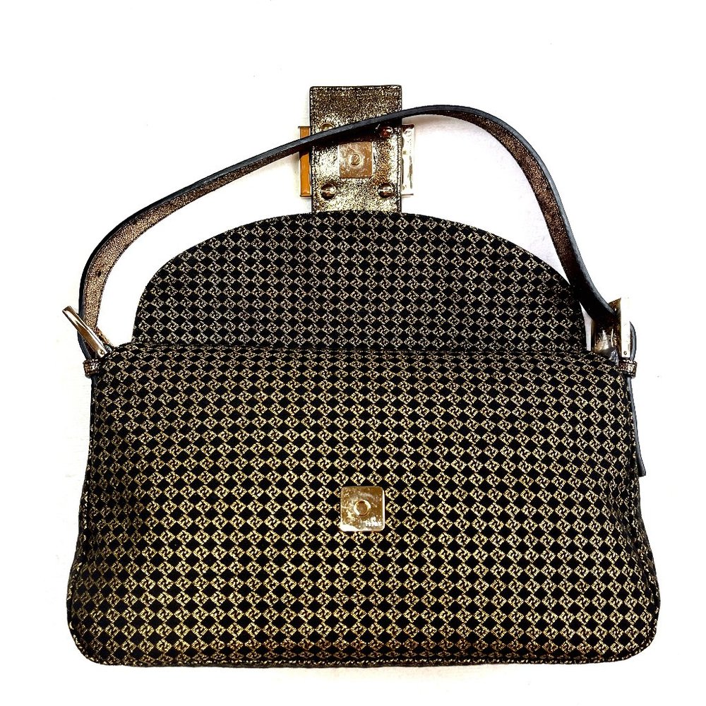 Auc New Fendi Zucchino Metallic Gold Canvas Mamma bag - Picture 14 of 17